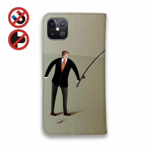 【手帳型ベルトなし】【Stick Case】ビジネスマンと釣り