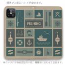 【手帳型ベルトなし】【Stick Case】マス状の釣りアイコン