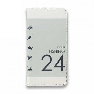 【手帳型ベルトなし】【Stick Case】釣りのアイコン24