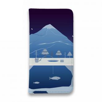 【手帳型ベルトなし】【Stick Case】クリスマス前の魚釣り