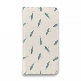 【手帳型ベルトなし】【Stick Case】ルアーのシームレスパターン　ミノー