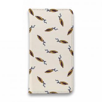 【手帳型ベルトなし】【Stick Case】ルアーのシームレスパターン　ゴールド