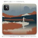 【手帳型ベルトなし】【Stick Case】川岸のフライフィッシャー　チャコール