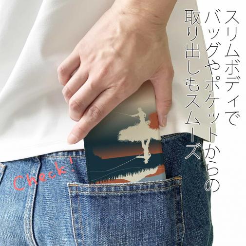 【手帳型ベルトなし】【Stick Case】川岸のフライフィッシャー　チャコール