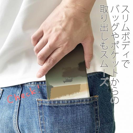 【手帳型ベルトなし】【Stick Case】川岸の鹿　チャコール