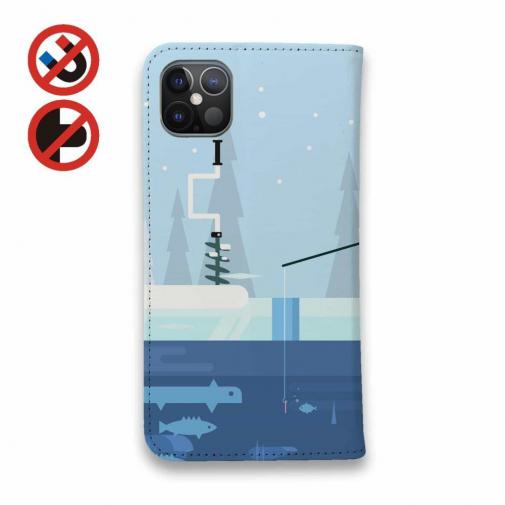 【手帳型ベルトなし】【Stick Case】真冬の釣り人