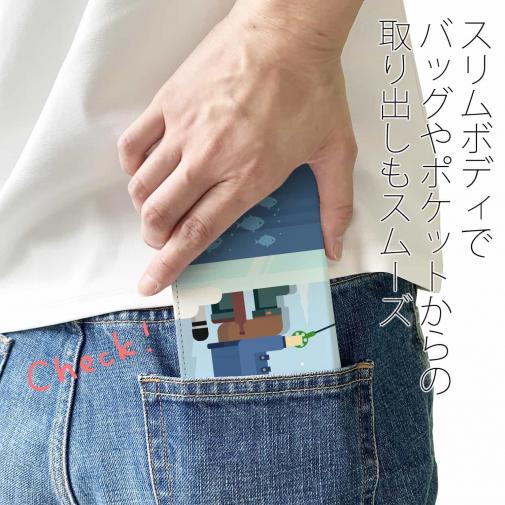 【手帳型ベルトなし】【Stick Case】真冬の釣り人