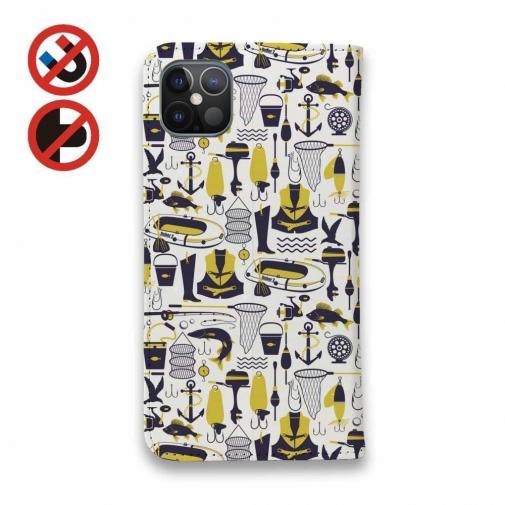 【手帳型ベルトなし】【Stick Case】釣具のシームレスパターン