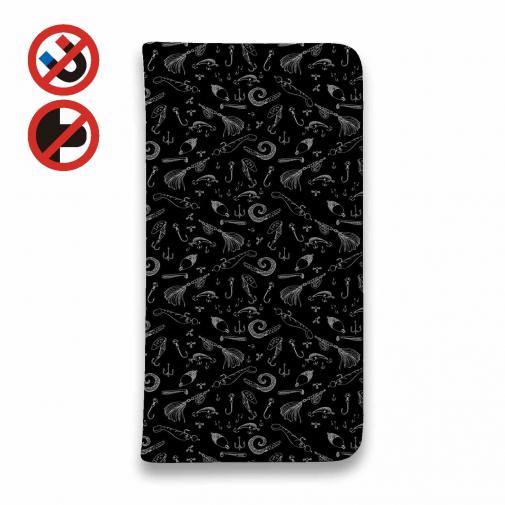 【手帳型ベルトなし】【Stick Case】シンプルな釣具 シームレス モノトーン