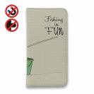 【手帳型ベルトなし】【Stick Case】レトロな可愛い男の子と釣り