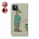 【手帳型ベルトなし】【Stick Case】レトロな可愛い男の子と釣り