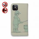 【手帳型ベルトなし】【Stick Case】レトロな可愛い男の子と釣り