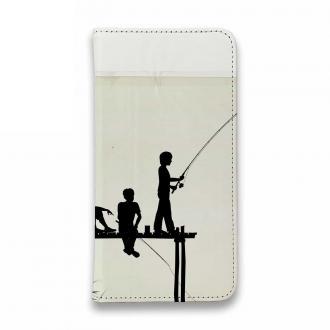 【手帳型ベルトなし】【Stick Case】男の子たちのシルエット