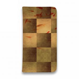 【手帳型ベルトなし】【Stick Case】金魚と屏風柄