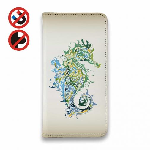 【手帳型ベルトなし】【Stick Case】トロピカルなタツノオトシゴ