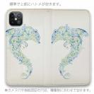 【手帳型ベルトなし】【Stick Case】レトロでトロピカルなイルカ