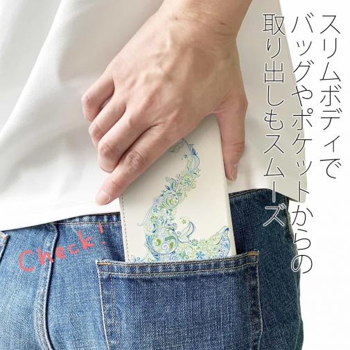 【手帳型ベルトなし】【Stick Case】レトロでトロピカルなイルカ