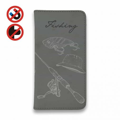 【手帳型ベルトなし】【Stick Case】鉛筆書き　釣具セット