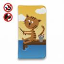 【手帳型ベルトなし】【Stick Case】猫と釣り　晴天なり