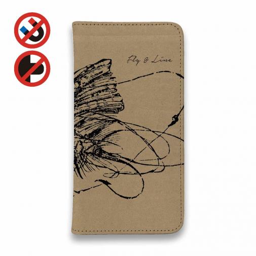 【手帳型ベルトなし】【Stick Case】フライタックル　手書き風