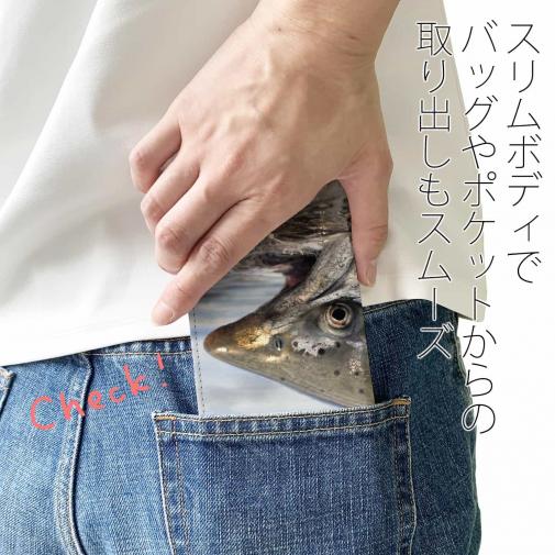 【手帳型ベルトなし】【Stick Case】アラスカのキングサーモン
