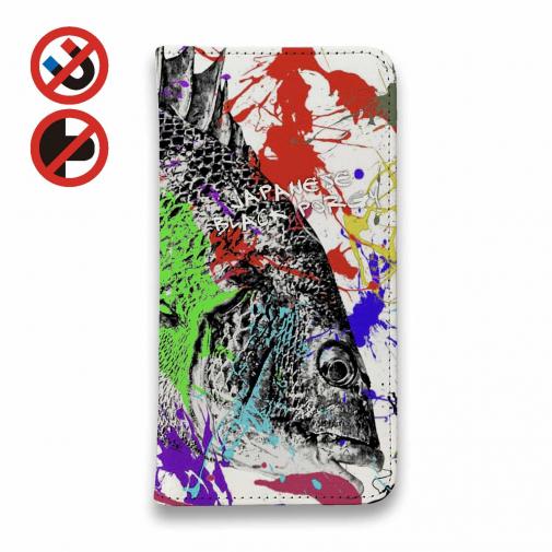 【手帳型ベルトなし】【Stick Case】クロダイ(チヌ) ペンキペイント