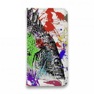 【手帳型ベルトなし】【Stick Case】クロダイ(チヌ)　ペンキペイント