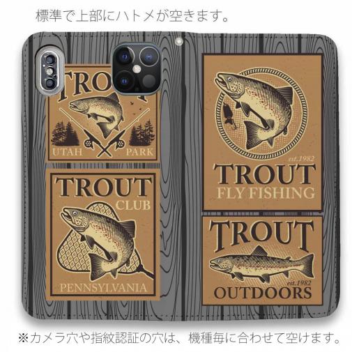 【手帳型ベルトなし】【Stick Case】ビンテージ・トラウト