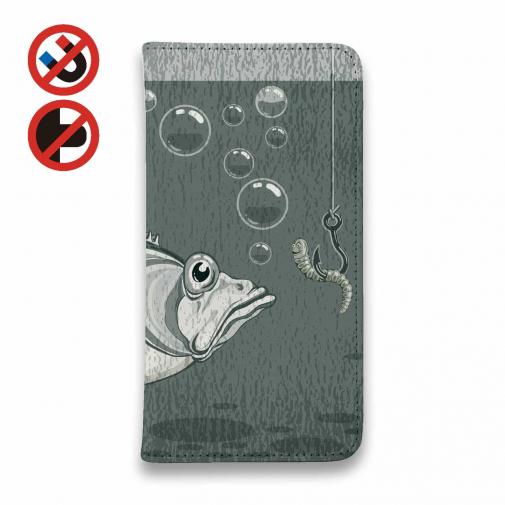 【手帳型ベルトなし】【Stick Case】ミミズで魚を釣る!