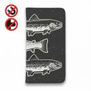 【手帳型ベルトなし】【Stick Case】シンプルなトラウト三兄弟