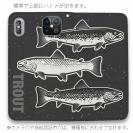 【手帳型ベルトなし】【Stick Case】シンプルなトラウト三兄弟