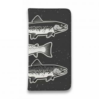 【手帳型ベルトなし】【Stick Case】シンプルなトラウト三兄弟