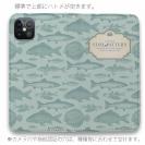 【手帳型ベルトなし】【Stick Case】ビンテージ・フィッシュ　シームレスパターン