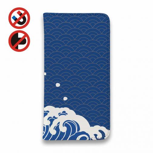 【手帳型ベルトなし】【Stick Case】浮世絵風　波のイラスト