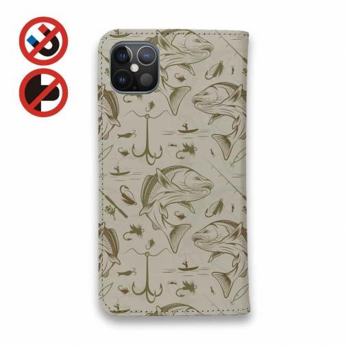 【手帳型ベルトなし】【Stick Case】ビンテージ　フライフィッシング　シームレスパターン