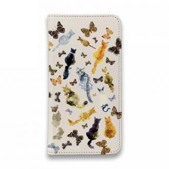 【手帳型ベルトなし】【Stick Case】猫の背中