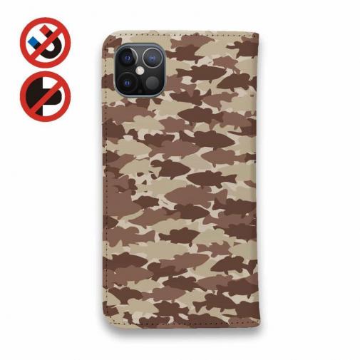 【手帳型ベルトなし】【Stick Case】HEDGEHOG STUDIO　迷彩柄　ブラックバス　チョコチップ