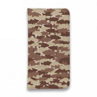 【手帳型ベルトなし】【Stick Case】HEDGEHOG STUDIO　迷彩柄　ブラックバス　チョコチップ