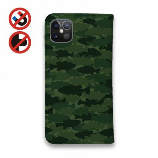 【手帳型ベルトなし】【Stick Case】HEDGEHOG STUDIO　迷彩柄　ブラックバス　ウォーターメロン