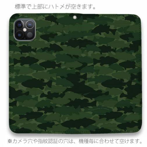 【手帳型ベルトなし】【Stick Case】HEDGEHOG STUDIO　迷彩柄　ブラックバス　ウォーターメロン