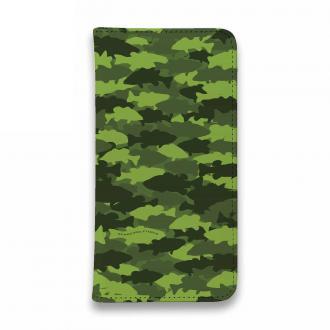 【手帳型ベルトなし】【Stick Case】HEDGEHOG STUDIO　迷彩柄　ブラックバス　リリーパッド