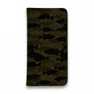 【手帳型ベルトなし】【Stick Case】HEDGEHOG STUDIO　迷彩柄　ブラックバス　グリーンパンプキン
