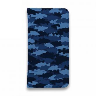 【手帳型ベルトなし】【Stick Case】HEDGEHOG STUDIO　迷彩柄　ブラックバス　F-2