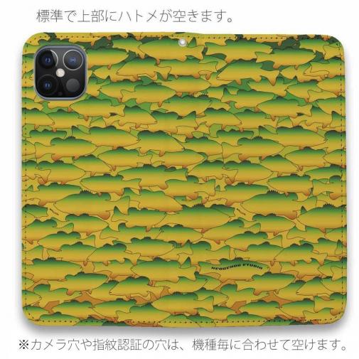 【手帳型ベルトなし】【Stick Case】HEDGEHOG STUDIO　迷彩柄　ブラックバス　ホットタイガー