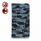 【手帳型ベルトなし】【Stick Case】HEDGEHOG STUDIO　迷彩柄　ブラックバス　ナチュラルプロブルー