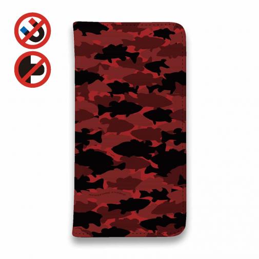 【手帳型ベルトなし】【Stick Case】HEDGEHOG STUDIO　迷彩柄　ブラックバス　ピノノワール