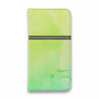 【手帳型ベルトなし】【Stick Case】水彩のグリーン