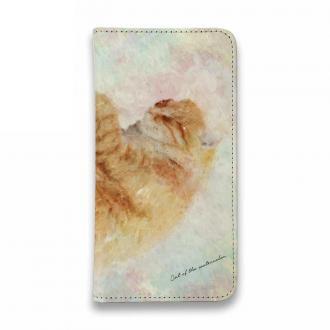 【手帳型ベルトなし】【Stick Case】眠る猫