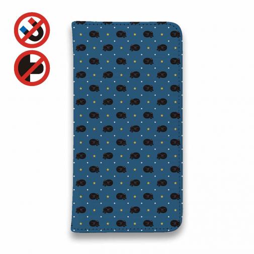 【手帳型ベルトなし】【Stick Case】黒猫は夢の中