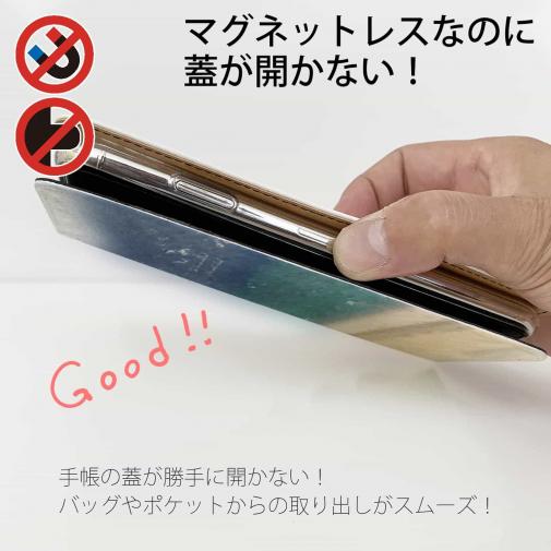 【手帳型ベルトなし】【Stick Case】南の島の青い海と猫